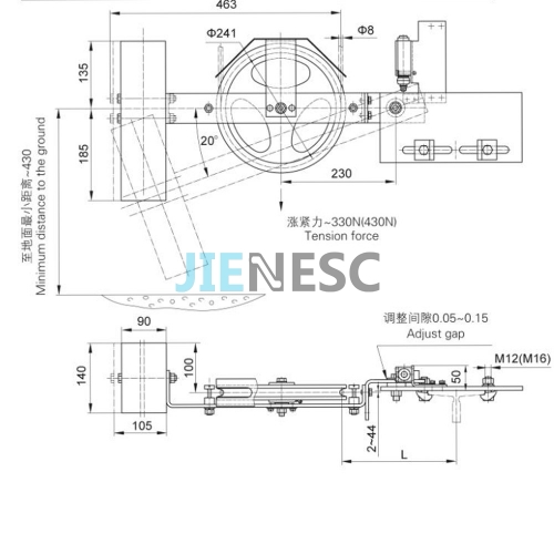 Original BZJ2F elevator tensioning gear