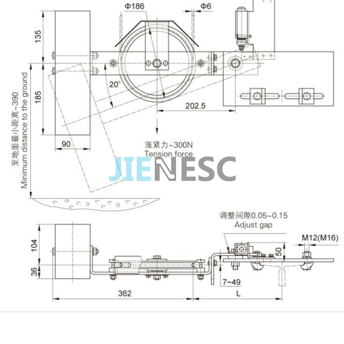 Original BZJ1F elevator tensioning gear