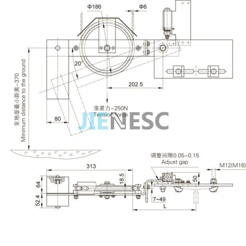 Original BZJ1 elevator tensioning gear