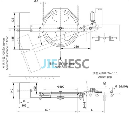 Original BZJ3F elevator tensioning gear