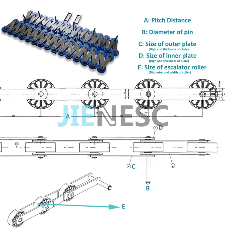 escalator step chain drawing