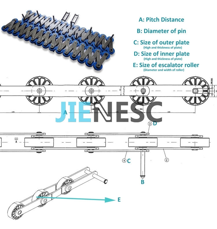 1705858800 TKSC2999KW 75KN escalatro step chain for 