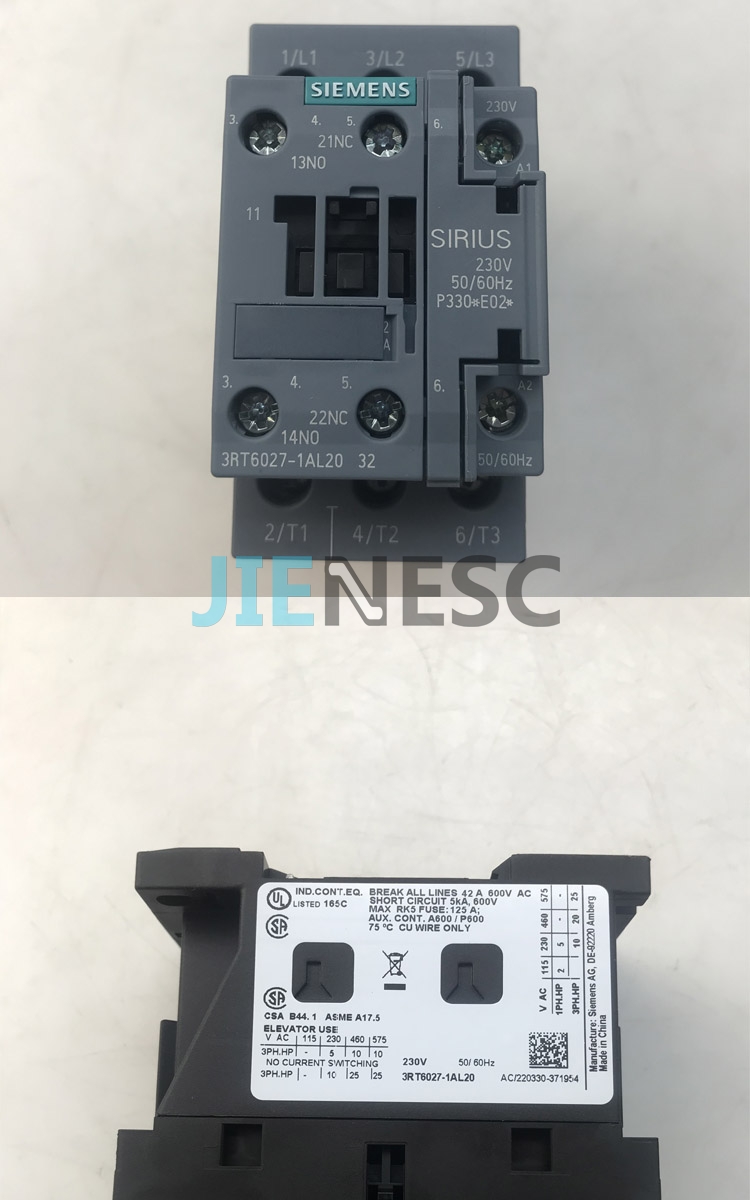 3RT6027-1AL20 elevator contactor