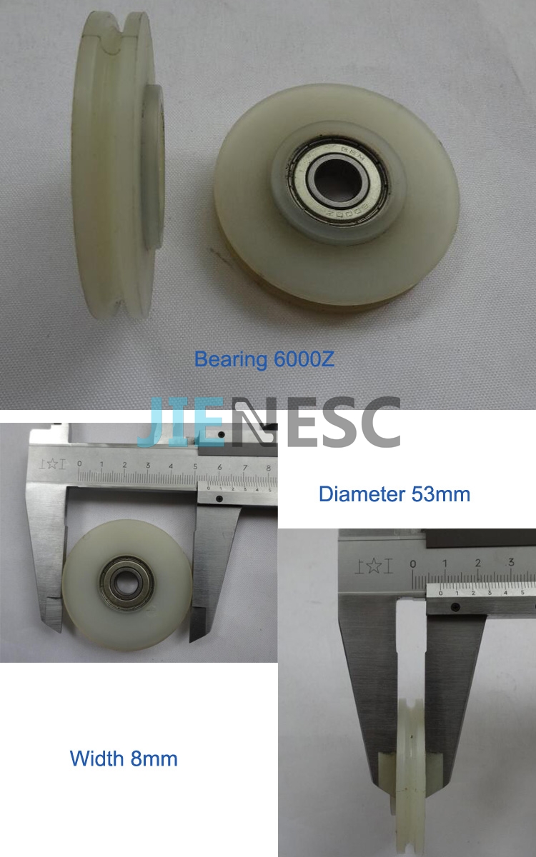 6090027420 53*8mm elevator door rope roller for 