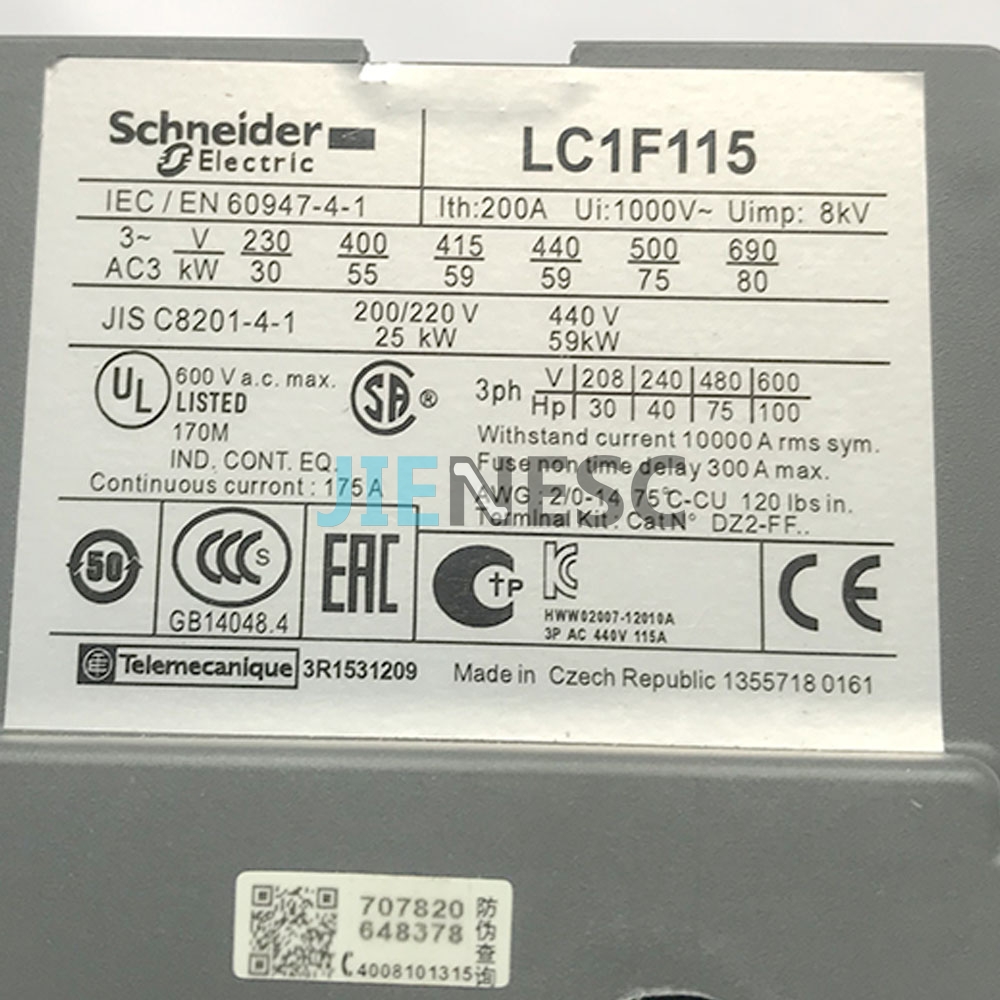 LC1F115F7 Elevator Contactor AC110V