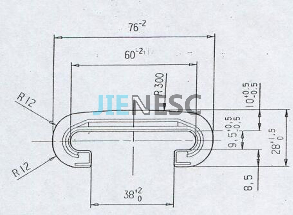 Escalator Rubber Handrail 1879 GO50AEV for escalator handrail