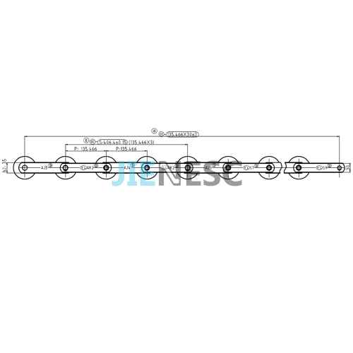 XO508 90KN 135.466mm Escalator step chain from factory