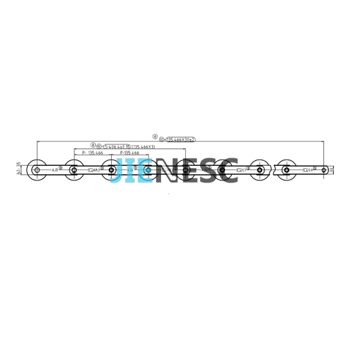 XO21NP 200KN 135.466mm Escalator step chain from factory