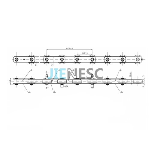 WBT3 280KN 133.33mm Escalator step chain from factory