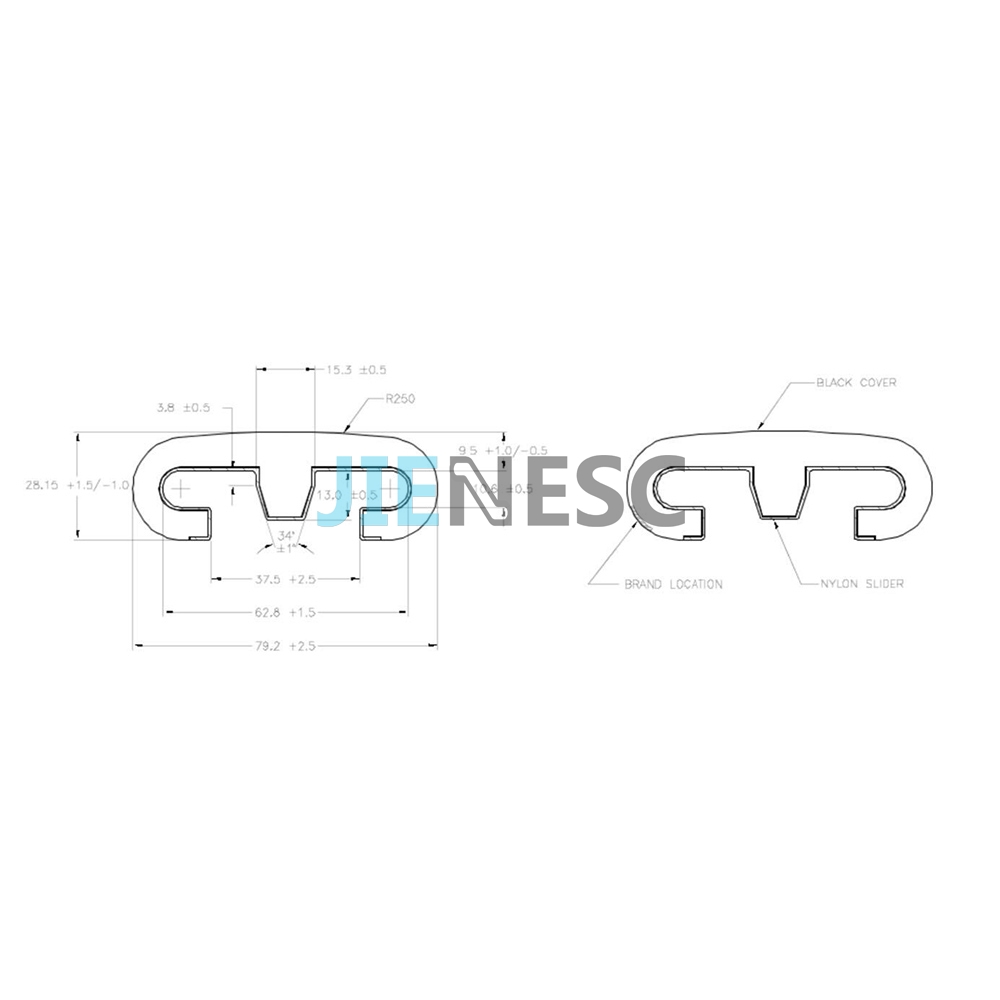 7838VWNX V700 Escalator Rubber Handrail For Ko