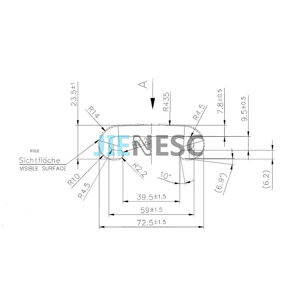 H49 Escalator Rubber Handrail For Sh