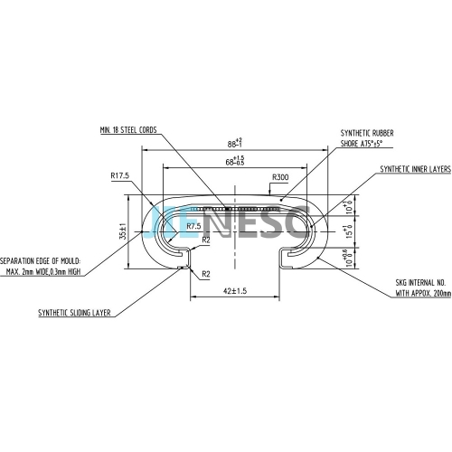 C377 Escalator Rubber Handrail for ok
