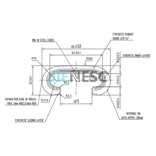 1477 1475 C400 GO50YB Escalator Handrail For Ot