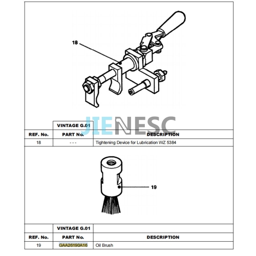 GAA26190A16 Escalator oil brush