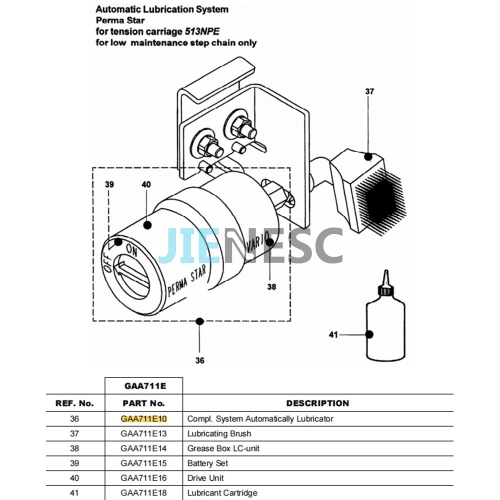 GAA711E18 Escalator lubricant cartridge