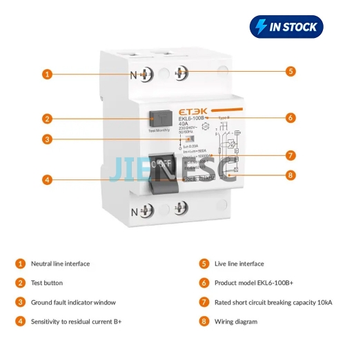 EKL6-100B Elevator RCCB breaker in stock