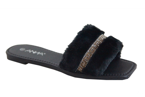 Fluff Sparkling Slip On Sandals