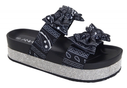 Platform Rhinestone Sole Bandana Slides