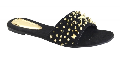 Open-toe Rivet  Decor Flat Sandals