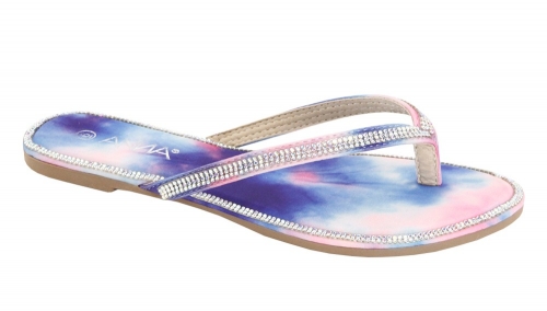 Rhinestone Trim Flip Flops