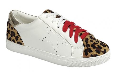 Perforated Star Lace Up Sneakers