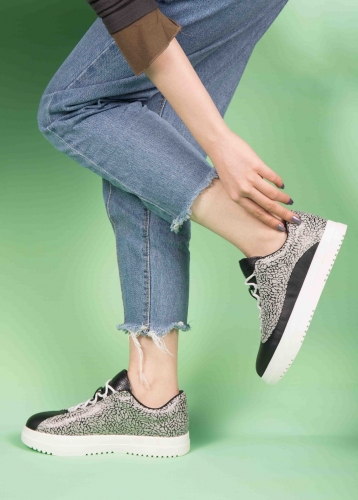 Perforated Multi-Patterned Sneakers