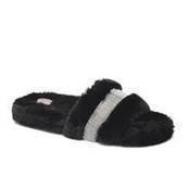 Faux Fur Rhinestone Band Slides