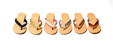 Metallic Perforated Flip Flops