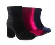 Round-Toe Velvet Booties