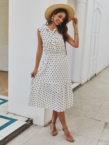 Summer Polka Dot Long Dress