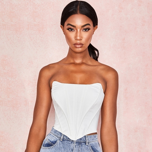 Solid off-Shoulder Irregular Vest