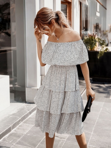 Off The Shoulder Ruffled Floral Dress