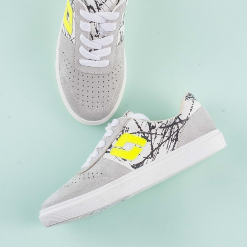 Logo Perforated Multi-Patterned Sneakers