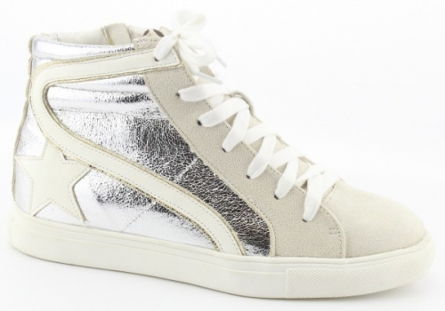 Metallic Star Hidden Wedge Sneakers