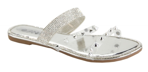 Rhinestone Studded Clear Strappy Sandal