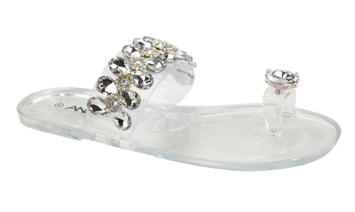 Toe Ring Rhinestone Jelly Sandals