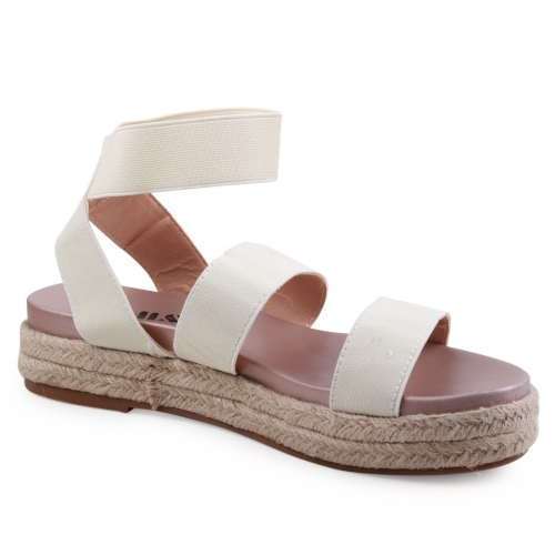 Elastic Strap Espadrille Sandals