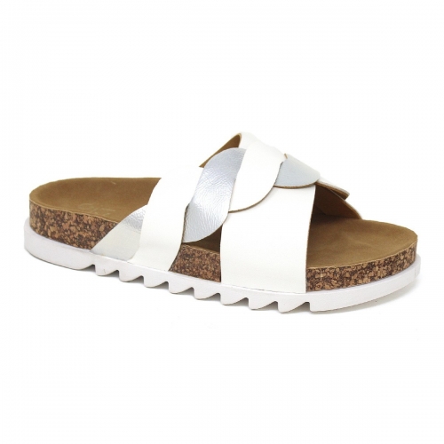 Open toe Braided  Flat Slides