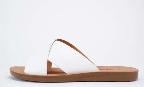 PU Criss Cross Flat Sandals