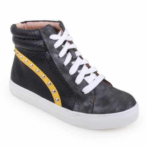 Studded High top Lace Up Sneakers