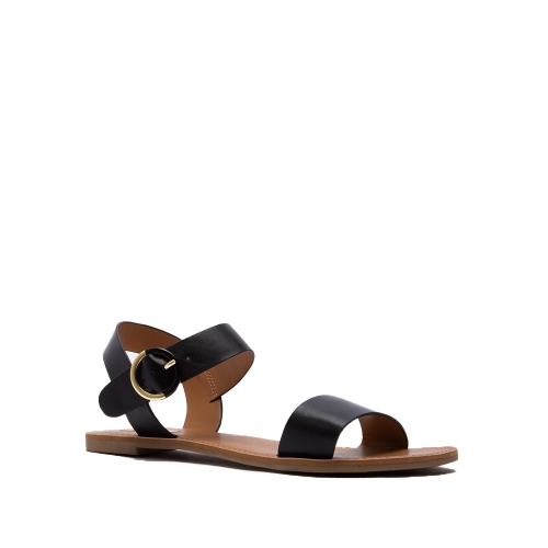 Buckle Single Band  Flat Sandals