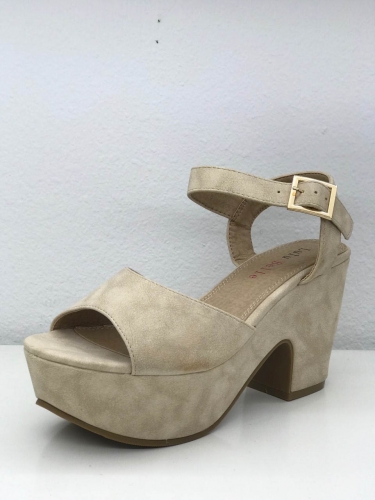 Peep Toe Platform Chunky  Heels