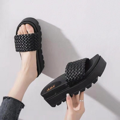 Braided Platform Flat Sandals