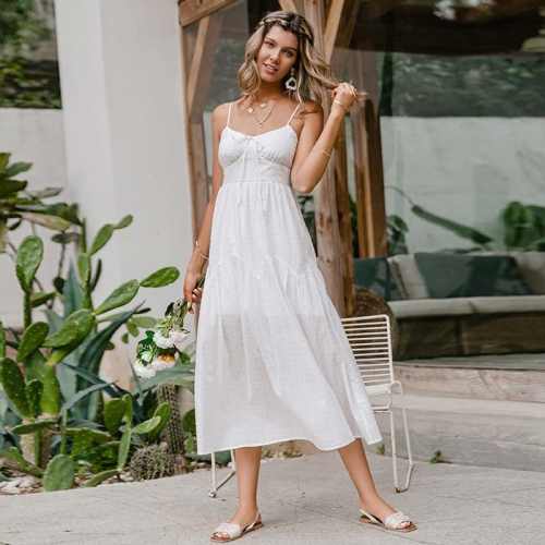 White Polka Dot Maxi Dress