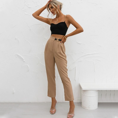 Asymmetrical Belted Trousers