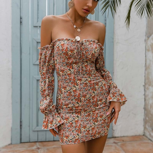 Off The Shoulder Floral Mini Dress