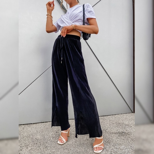 Front Split Drawstring Pants