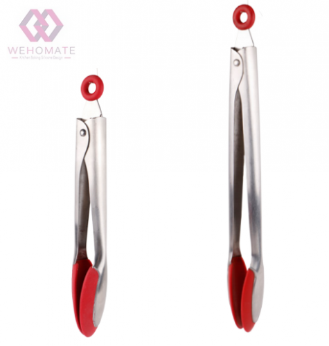 9 / 12 inch Food tongs with silicone Head