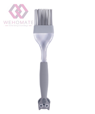 Silicone flat brush with animal handle