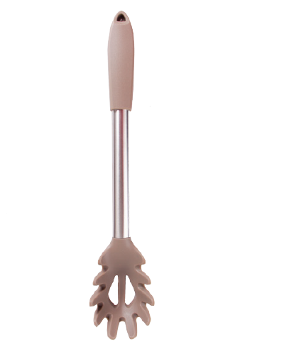 Silicone spagetti server with stainless steel handle silicone tube